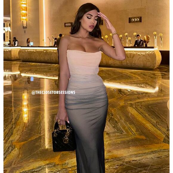 ZARA BLOGGER FAVE!!! Fitted Gradient Midi Dress NWT 🤍 - Picture 3 of 16